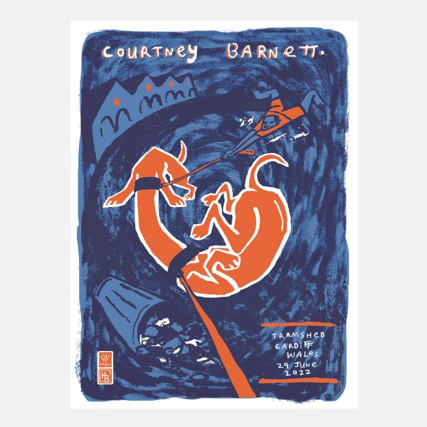 Courtney Barnett Cardiff 2022 Screenprinted Poster Online now