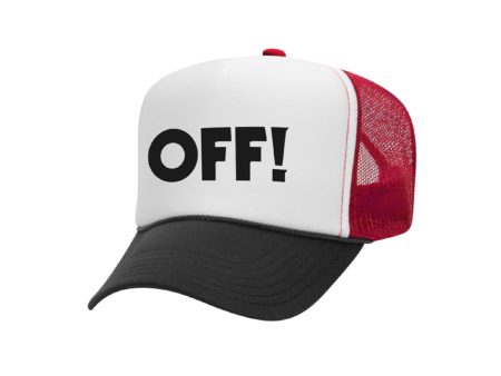 OFF! Logo Trucker Hat (Red Black White) Online Sale