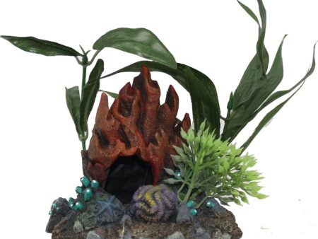 EXOTIC ENVIRONMENTS FIRE CORAL CAVE W PLANTS on Sale