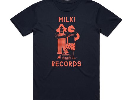 Milk Records Navy T-Shirt For Discount