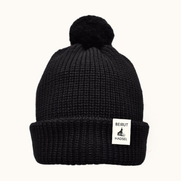 Hadsel Black Pom Pom Beanie Online Hot Sale